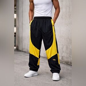 Air Jordan black and yellow vintage track pants size  large  elastic waist